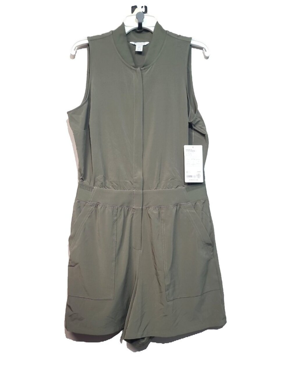 Athleta Brooklyn Utility Romper Size 12 Aspen Olive NWT